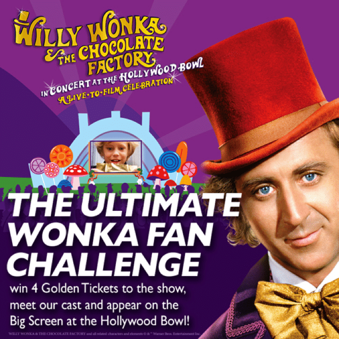 Six lucky winners will win up to 4 tickets to see Willy Wonka and the Chocolate Factory Live-To-Film at the Hollywood Bowl! But that’s not all, a few extra-lucky winners will also win a meet & greet with members of the cast! The show stars John Stamos, “Weird Al” Yankovic, Finn Wolfhard, Elle King, and more!