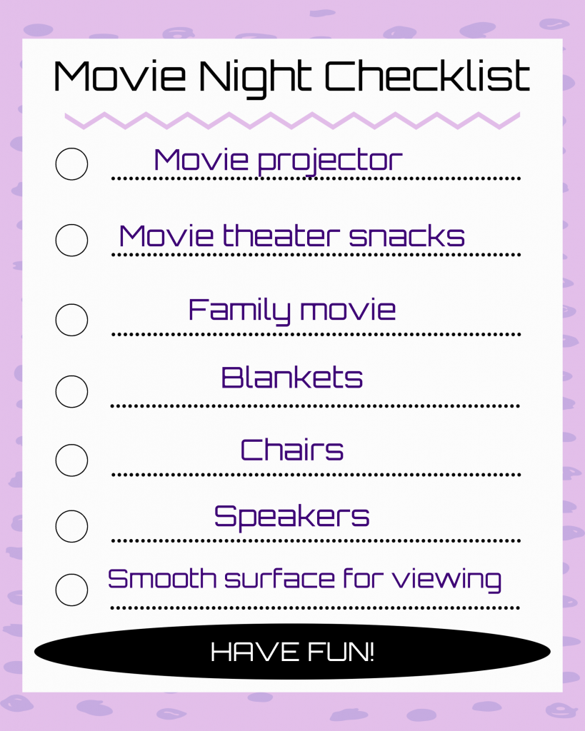 Outdoor Movie Night Checklist