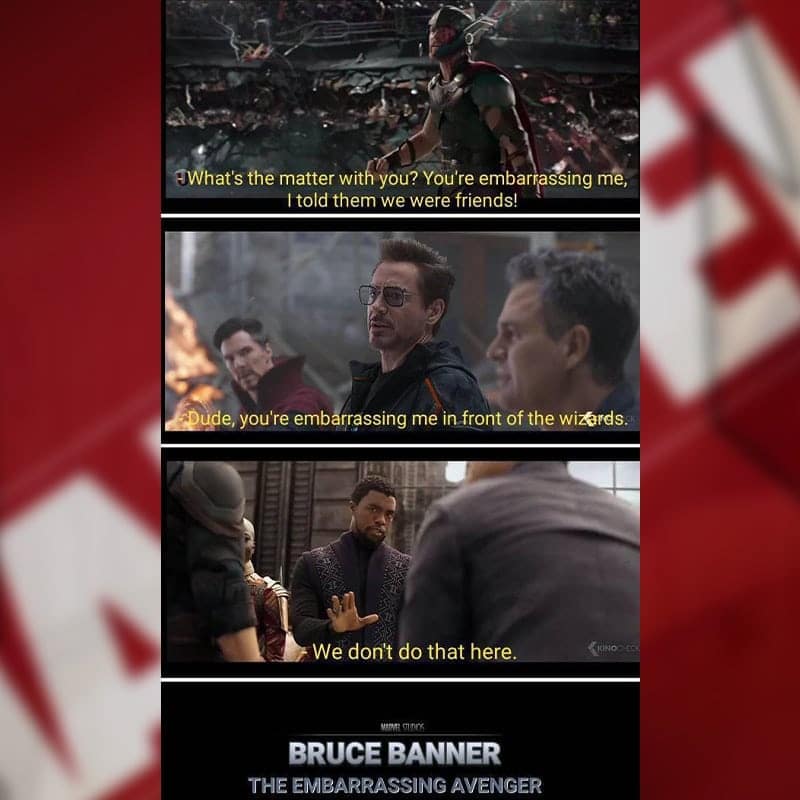 Aww. Poor Bruce. That's mean.  Marvel funny, Really funny memes